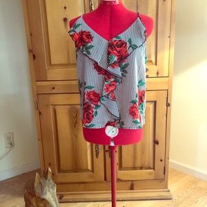 Hint of Blush tank blouse sz M